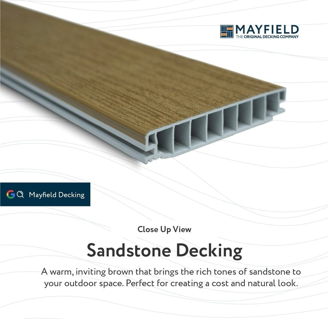 Mayfield decking board (PVC) 3.6 meter board length.